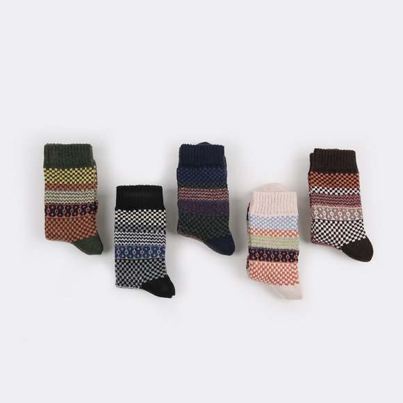 5 Pairs Men's Winter Cony Hair Crew Socks - Picture 5 of 8